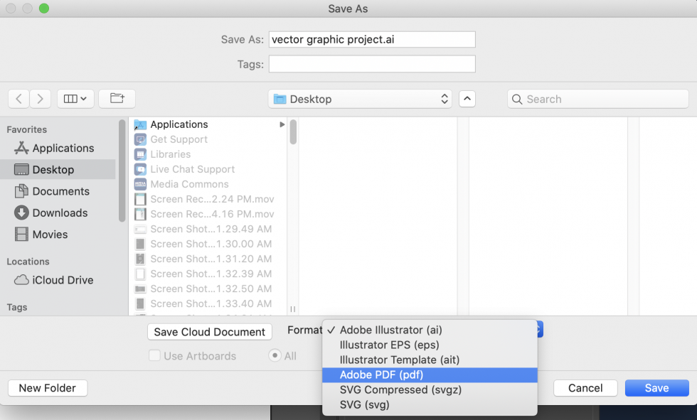 Saving And Exporting Your Illustrator Project | Media Commons