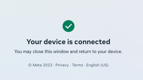 device connection confirmation screen