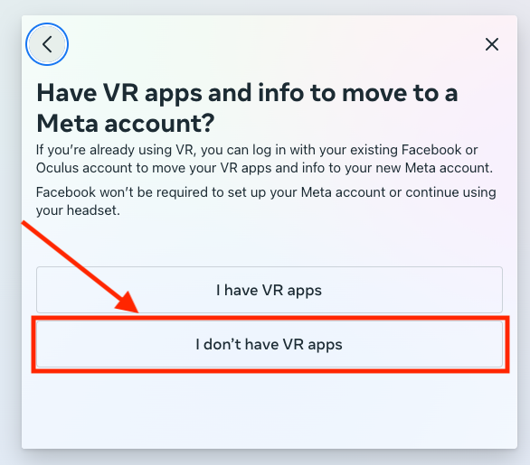 click I don't have VR apps