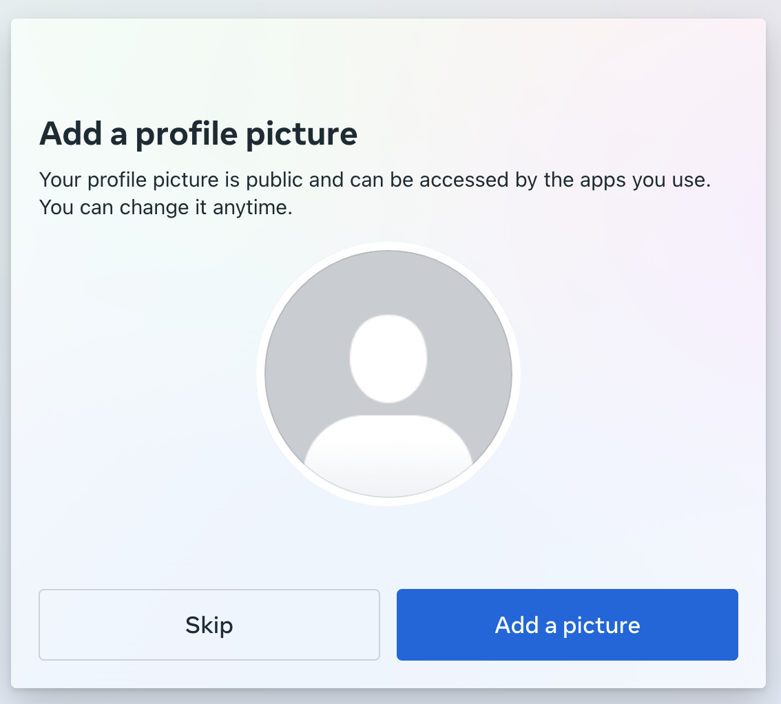 skip adding profile picture