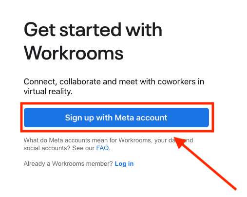Click sign up with Meta Account