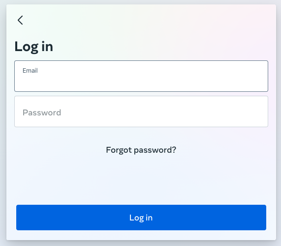 enter your username and password and click log in
